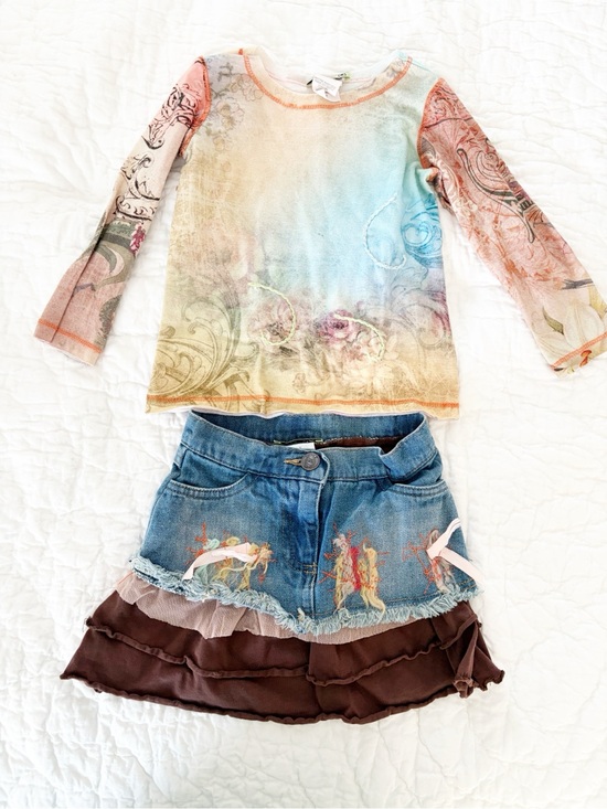 Little Mass Other - Little Mass 2T Girls matching Set Jean skirt and long sleeve top boutique